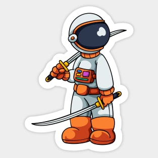 Astronaut Samurai Sticker